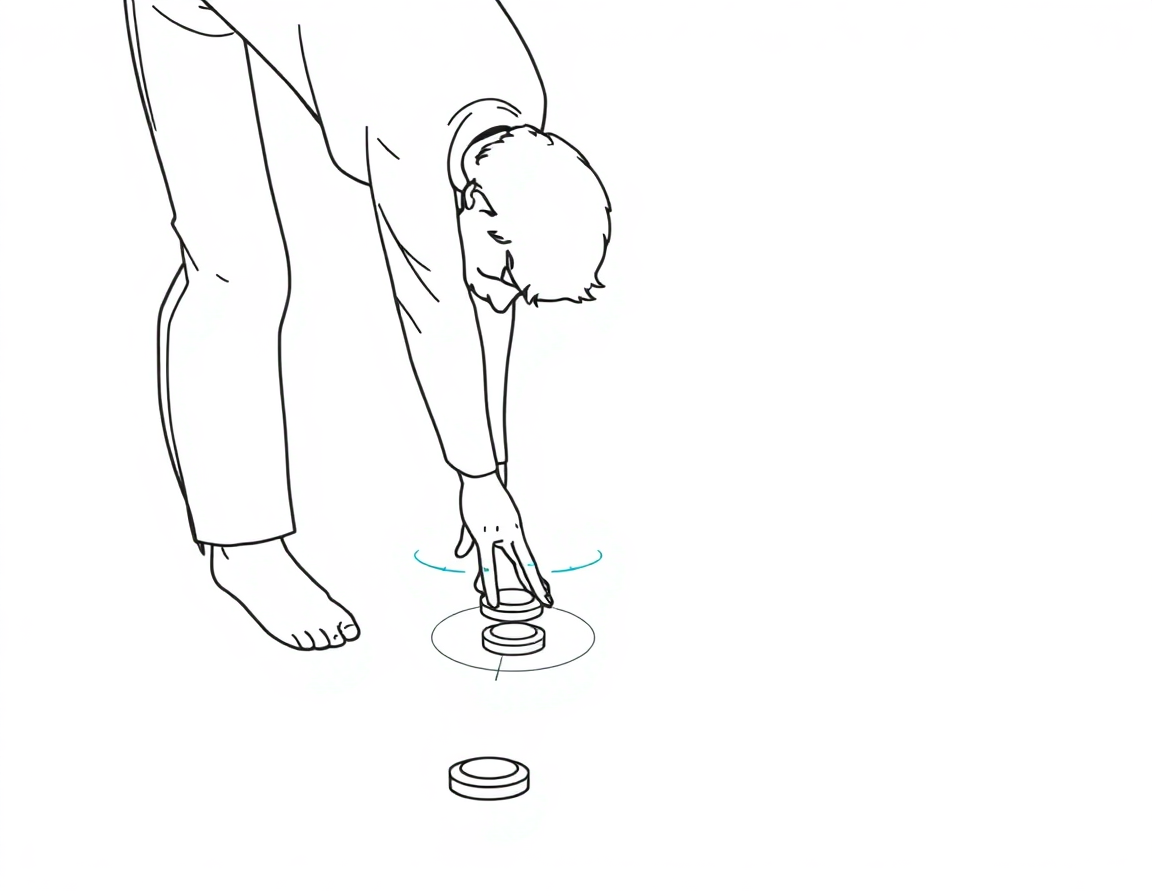 Person tapping lit pods