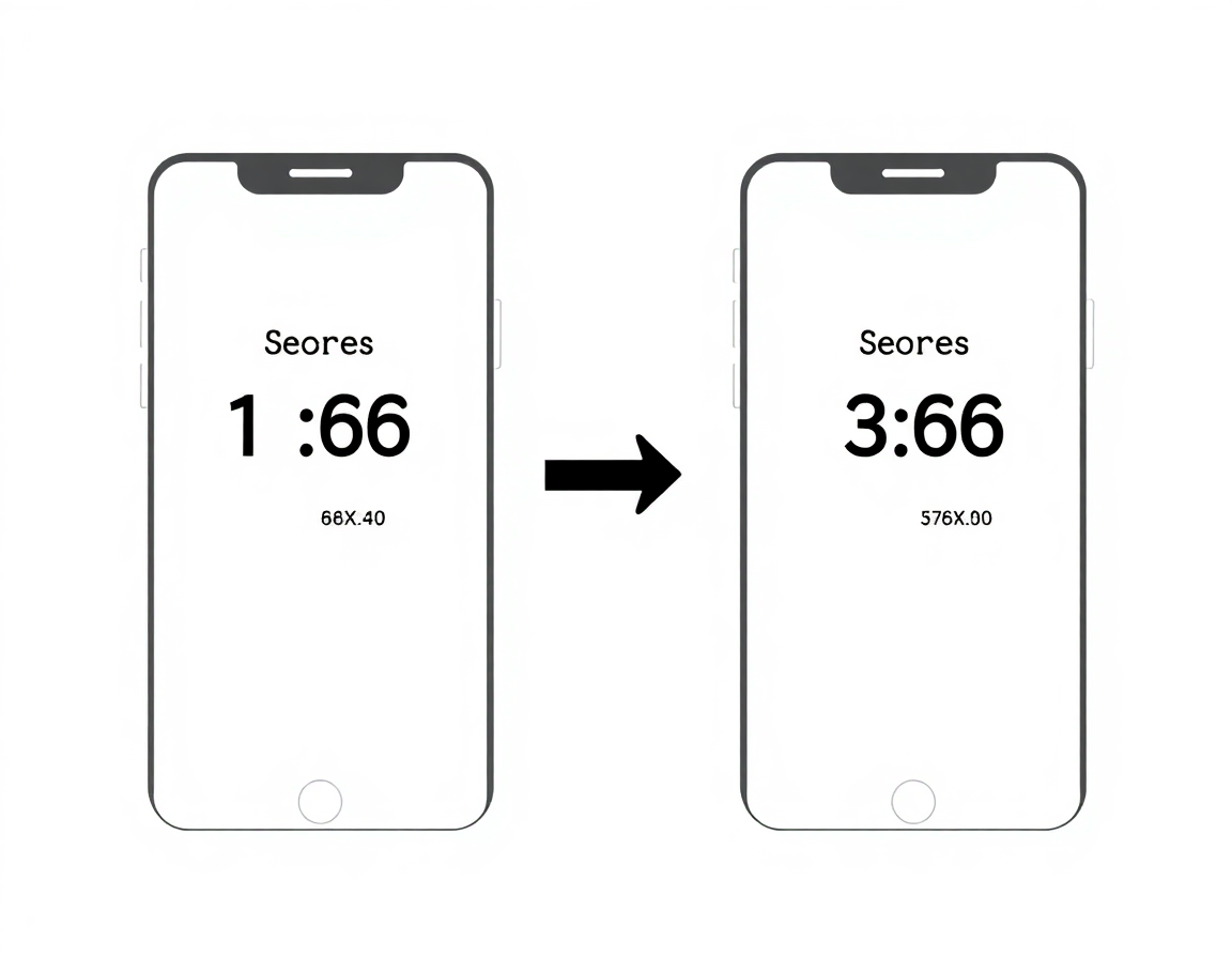 Score comparison showing the gap